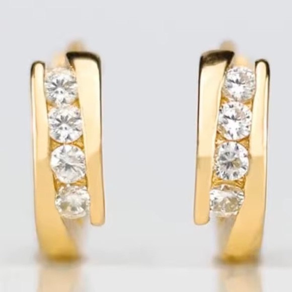 Huitan Jewelry - Gold Color Hoop Earrings.